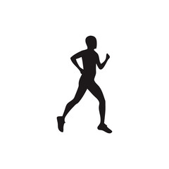 Running silhouette , marathon , runners