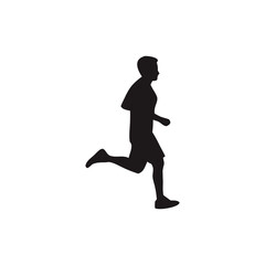 Running silhouette , marathon , runners