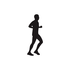 Running silhouette , marathon , runners