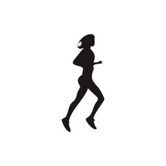 Running silhouette , marathon , runners