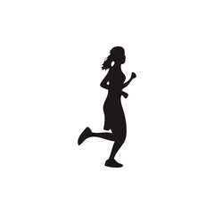 Running silhouette , marathon , runners