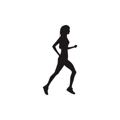 Running silhouette , marathon , runners