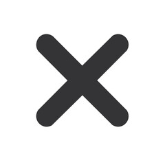 Obraz premium Simple Dark Gray Cross Mark on White Background Reject Symbol Cancellation Symbol Sign