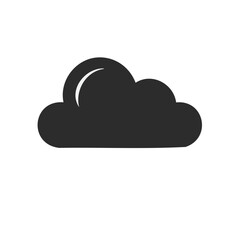 Fototapeta premium Simple graphic of a dark cloud with a bright crescent
