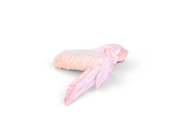 Raw chicken wings isolated on white background.