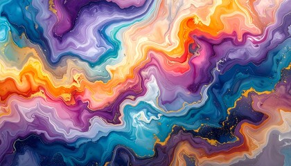 Abstract swirling vibrant colors