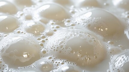 Soap foam or shampoo bubbles texture isolated with clipping path on background. Fresh, clean bubble surface close-up