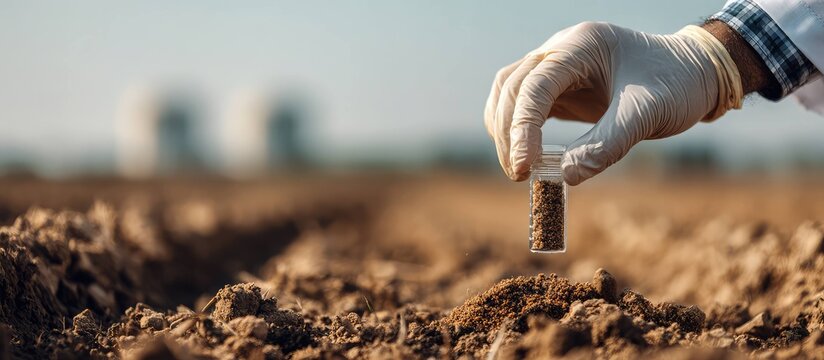 pastel texture Scientist analyzing soil 