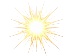 A bright explosion graphic illustration radiating intense light with a starburst design