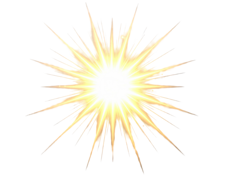 A bright explosion graphic illustration radiating intense light with a starburst design