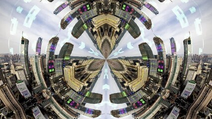 futuristic technology city with code and data - Powered by Adobe