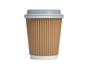 Realistic, isolated takeout container, paper exterior, protective lid, dark background