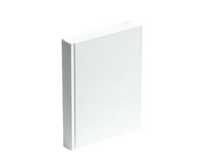 Isolated perspective of a blank, hardcover book rendered with subtle highlights and shadows