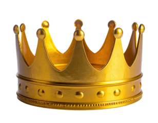 Close-up of a regal, gleaming golden crown, fit for royalty, against a stark black backdrop