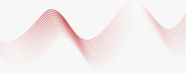 Red stripes on a white background. Creative line art. Red waves with lines. Curved wavy line, smooth stripe. Modern Trendy design in vector Illustration