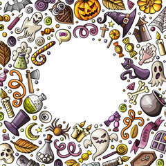 Happy Halloween cartoon funny frame