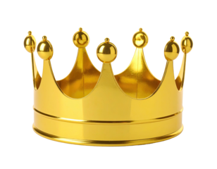 Golden ceremonial headwear, a regal symbol of power and authority on a plain black background