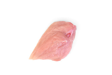 Raw chicken fillet isolated on white background.