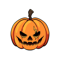 Smiling Halloween Pumpkin Vector | Cute Jack-o'-Lantern Illustration