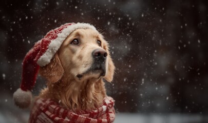 dog in winter