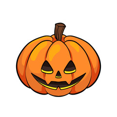 Smiling Halloween Pumpkin Vector | Cute Jack-o'-Lantern Illustration