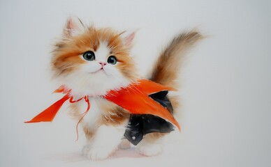  kitten on a white background