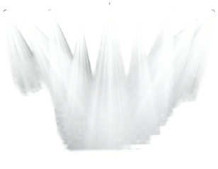 White light beams emanating from a center point, creating a crown or mountain peak illusion