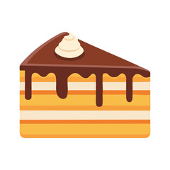 chocolate cake isolated on white