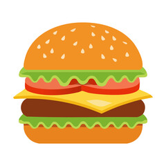 hamburger on white background