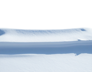 Snowy landscape showing a blurred line between a dark sky and the snowy terrain