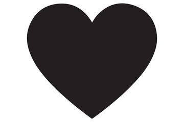 Obraz premium Human heart silhouette icon illustration in black color isolated on white background 