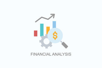 Financial Analysis Icon Or Logo Isolated Vector Illustration