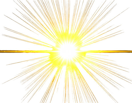Abstract golden burst radiating from a bright white center on a stark black background