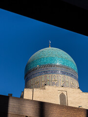 Po-i-Kalan, or Poi Kalan, view on Mir-i-Arab Madrasa, old Central Asian architecture in Bukhara, Uzbekistan, 10th of October, 2025