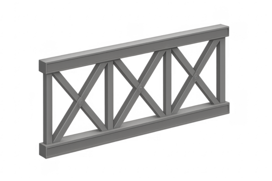 Grey wooden railing banister simulating architecture barrier