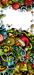 New Year cartoon funny doodle banner design