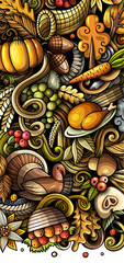 Happy Thanksgiving cartoon funny banner design