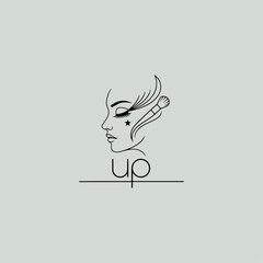 Makeup logo icon flat vector design.