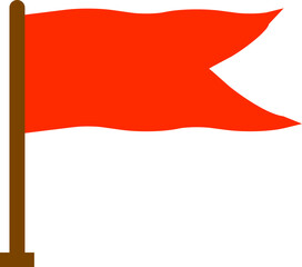Red flag icon in flat including waving, triangular, rectangular, and pennant flags, warning, alert, attention, and danger symbol vector illustration for design or signage