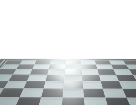 Checkerboard floor with a dark background, angled for a perspective view