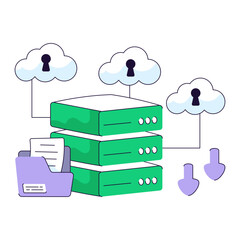 A unique design illustration of cloud server