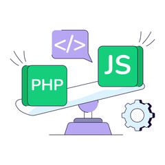 Trendy design illustration of php