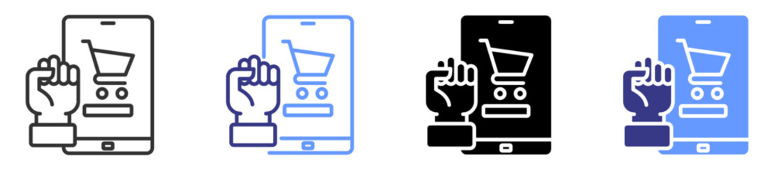 purchasing power icon set multiple style