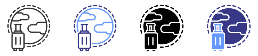 tourism icon set multiple style