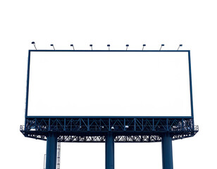 Obraz premium A blank, large outdoor advertising display on a tall metal structure