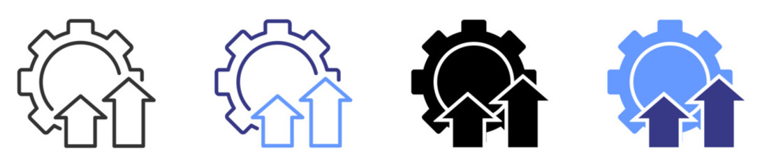 development icon set multiple style