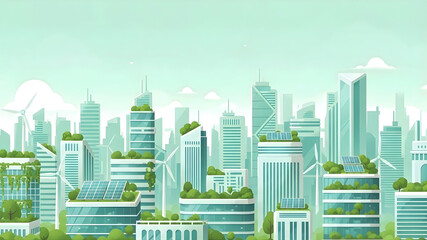 Futuristic Green City Blocks with Biophilic Design and Tunnels