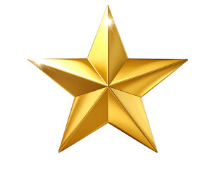 A photorealistic golden star with five points, isolated on a black background