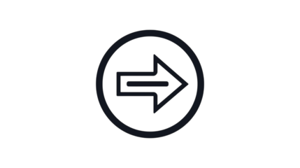 Abstract Futuristic Navigation Arrow Icon Within a Circle Symbolizing Direction and Progress