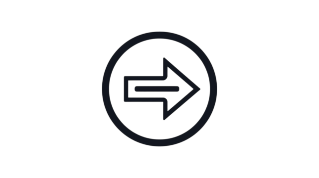 Abstract Futuristic Navigation Arrow Icon Within a Circle Symbolizing Direction and Progress